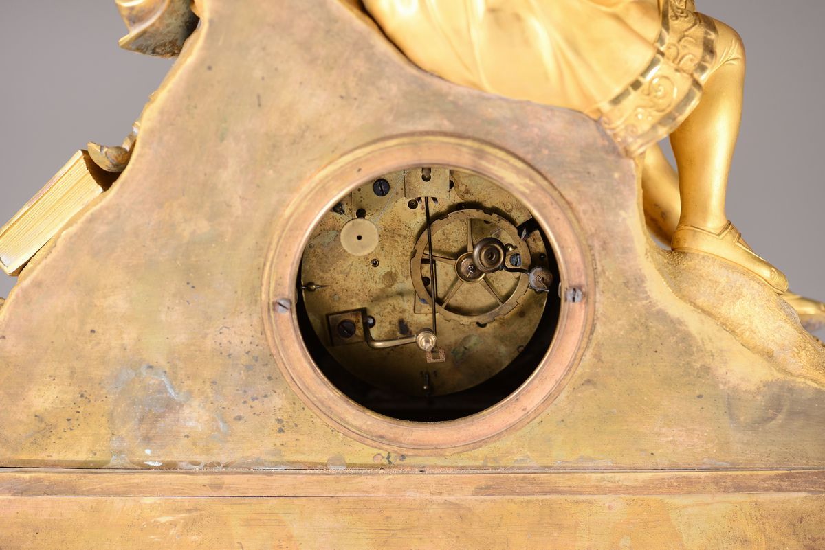 Pendola Carlo X in Bronzo Dorato, Francia, Inizio XIX Secolo