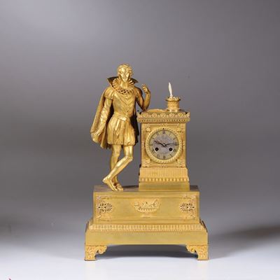 Pendola da Tavolo Carlo X in Bronzo Dorato, Francia XIX Secolo