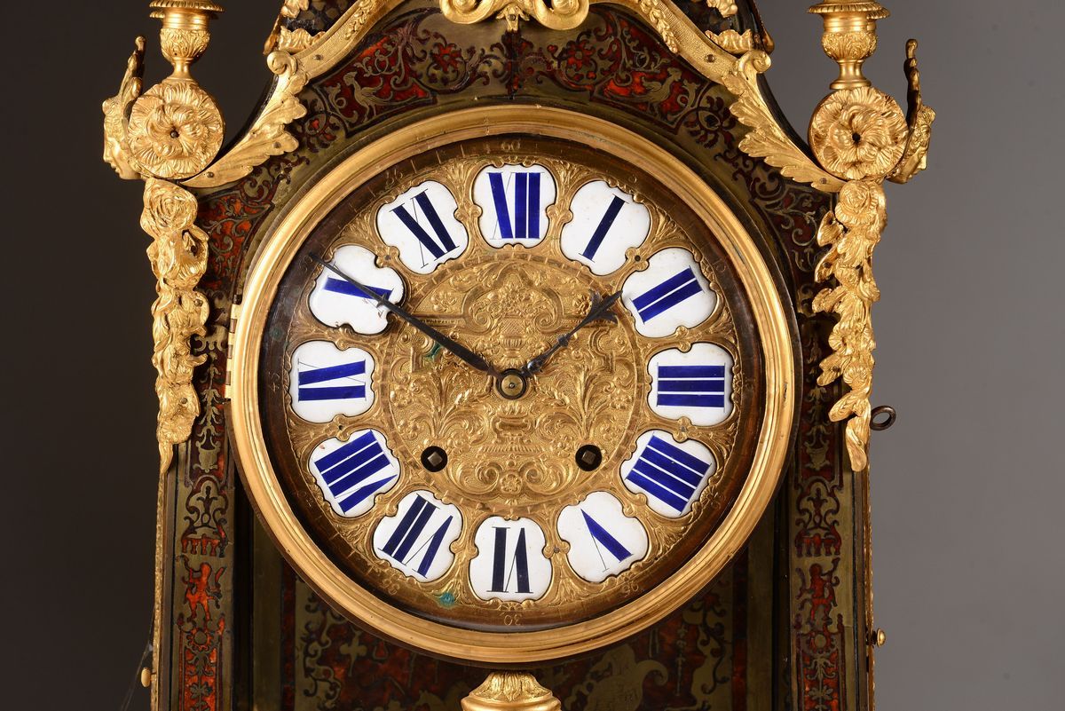 Pendola da Tavolo con Intarsi in Boulle, Francia Luigi XIV