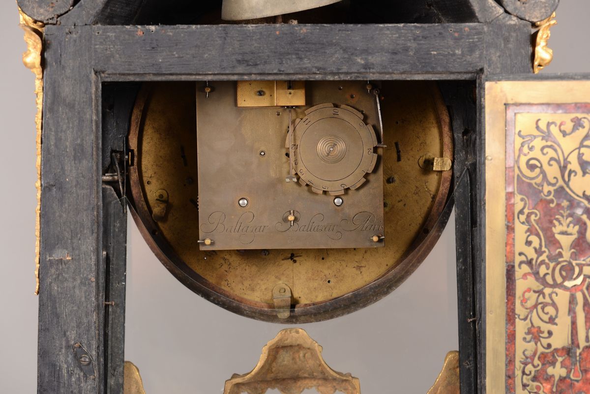 Pendola da Tavolo con Intarsi in Boulle, Francia Luigi XIV