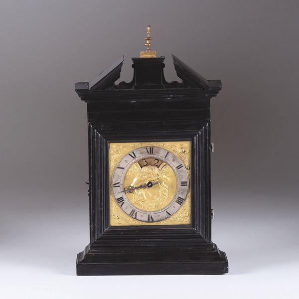 An ebonised wooden nocturne clock, Rome, 18th century