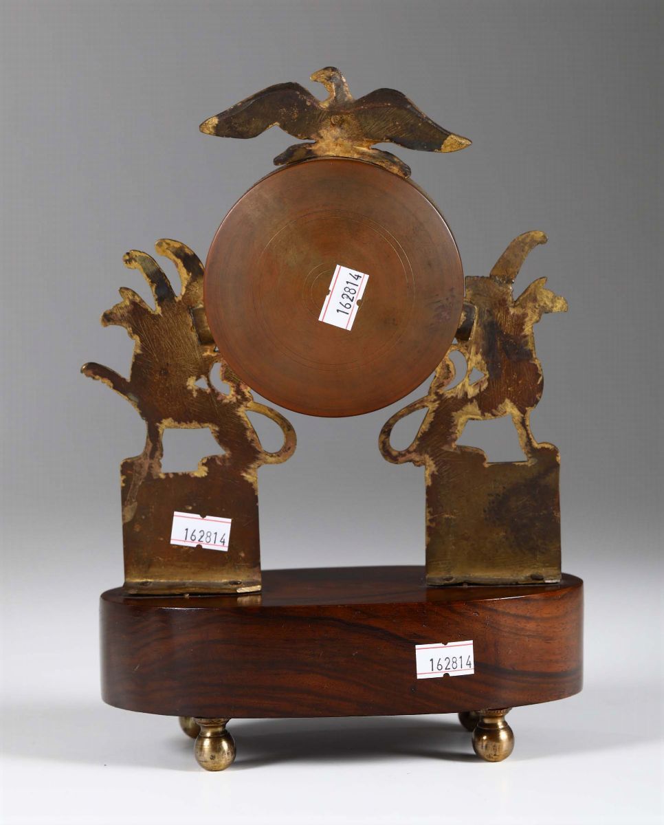 Pendola a Lira in Bronzo Dorato, Chevallier a Paris, XIX Secolo