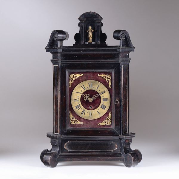 An ebonised wooden clock, Austria, 18th-19th century