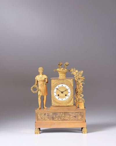 Pendola da Tavolo in Bronzo Dorato, Francia XIX Secolo