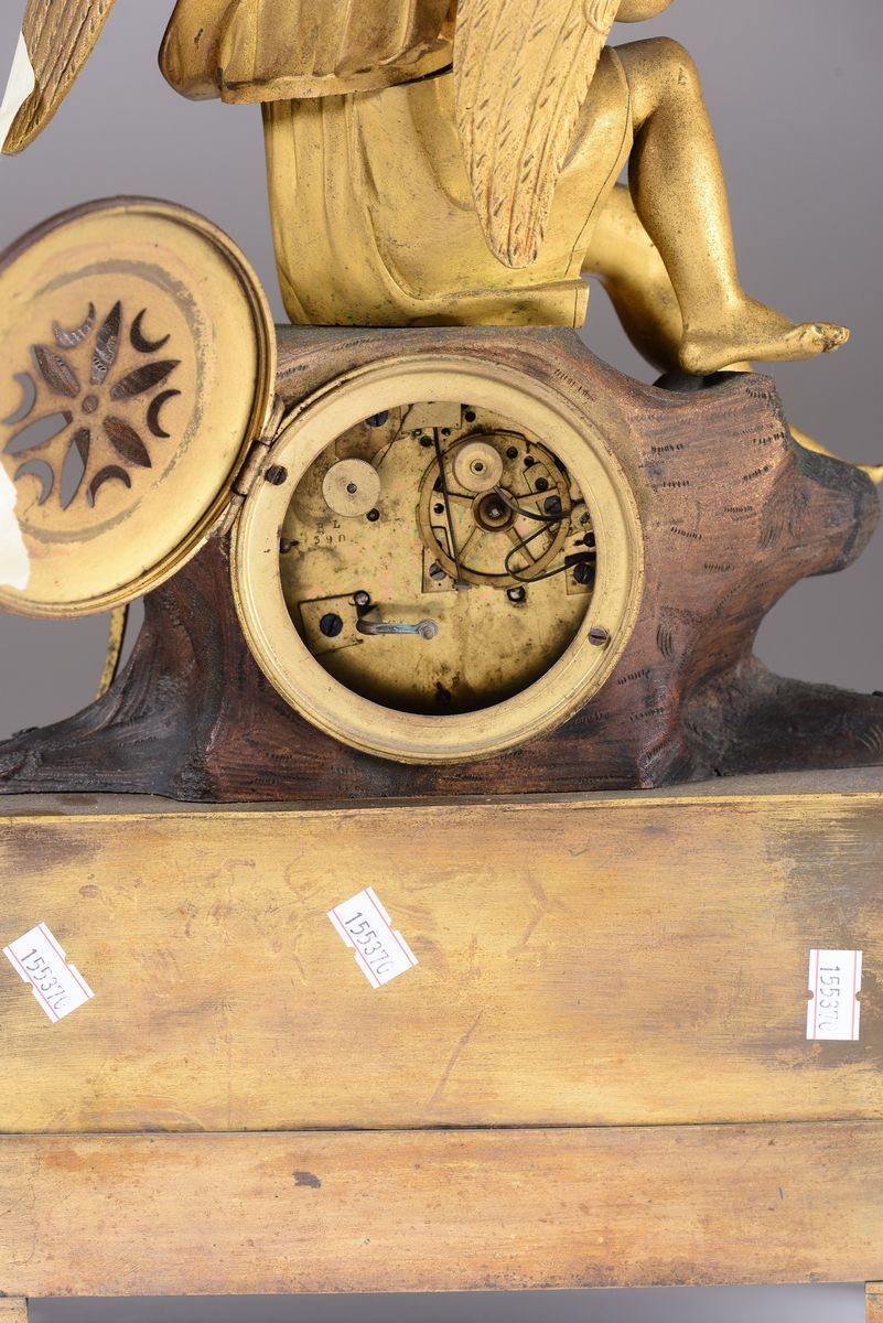 Pendola da Tavolo in Bronzo Dorato, le Roy, Francia XIX Secolo