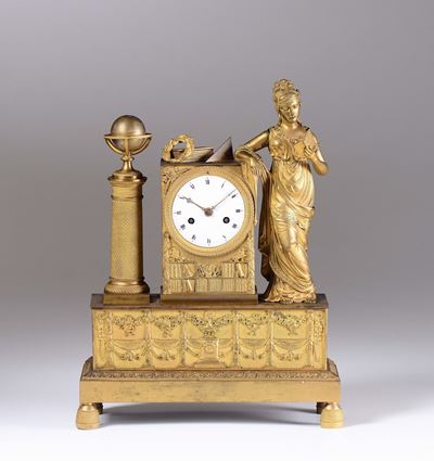 Pendola da Tavolo in Bronzo Dorato, Francia Fine XIX Secolo
