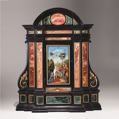 Orologio Notturno in Ebano, Pietre Dure e Bronzo Dorato, Gio Monginot, Firenze, Circa 1690