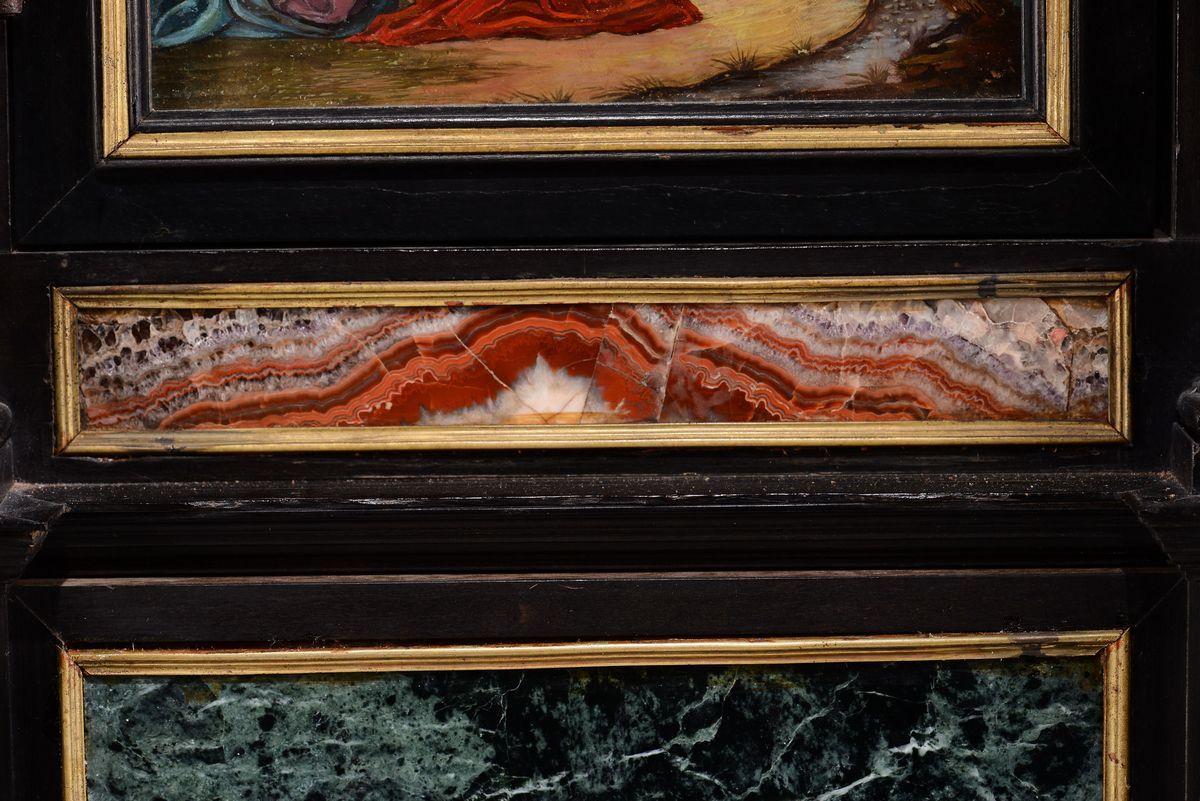 Orologio Notturno in Ebano, Pietre Dure e Bronzo Dorato, Gio Monginot, Firenze, Circa 1690