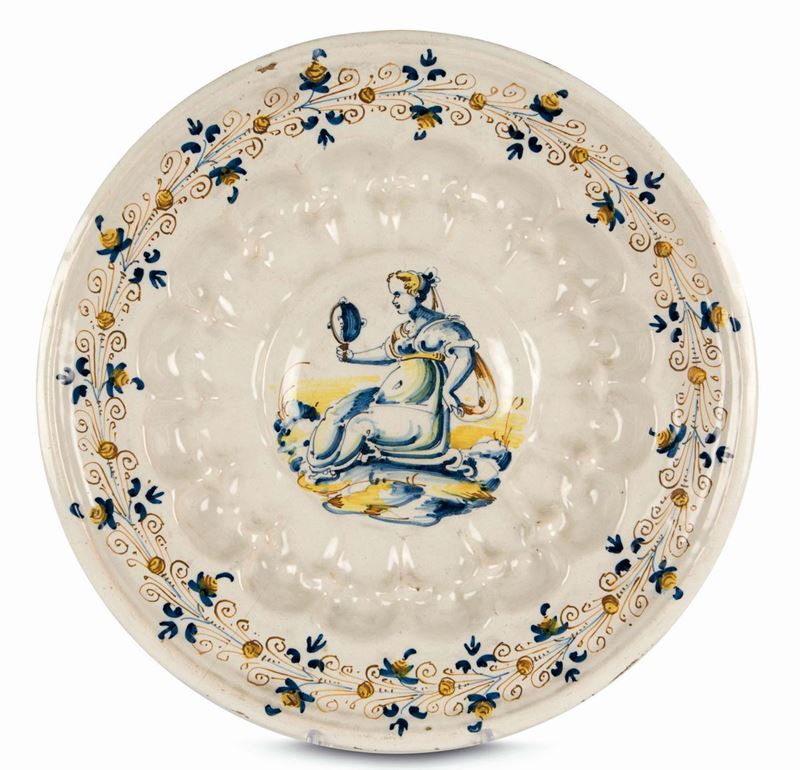 A Faenza dish, workshop from the second half of the 16th century  - Auction Majolica and porcelain from the 16th to the 19th century - Cambi Casa d'Aste
