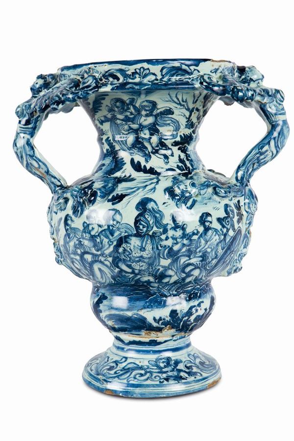 A maiolica vase, Savona, workshop from the first half of the 18th century