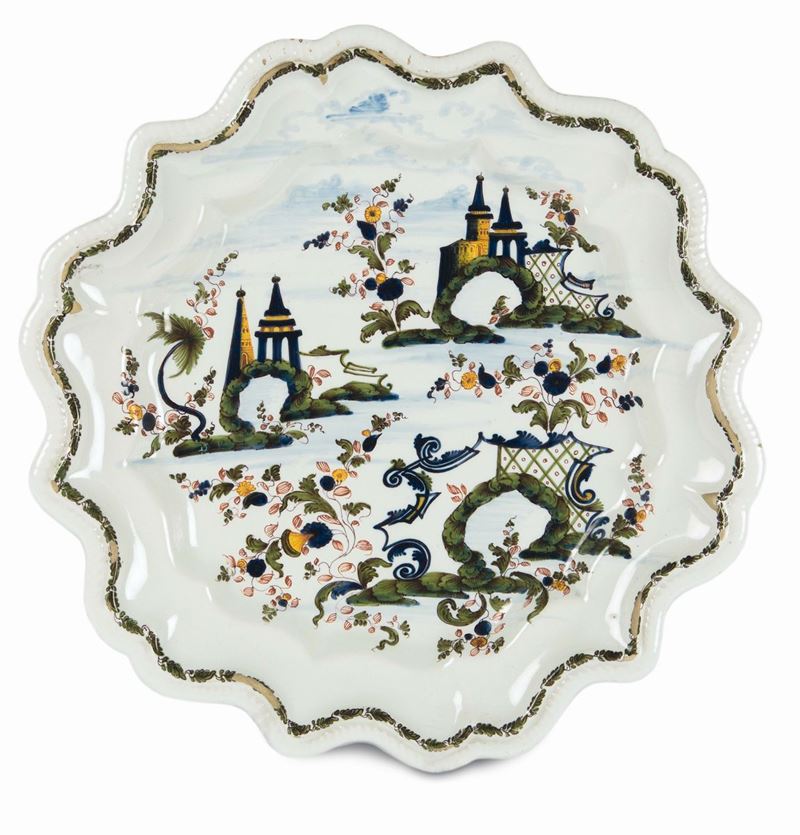 A large Nove tray, Antonibon factory, circa mid 18th century  - Auction Majolica and porcelain from the 16th to the 19th century - Cambi Casa d'Aste