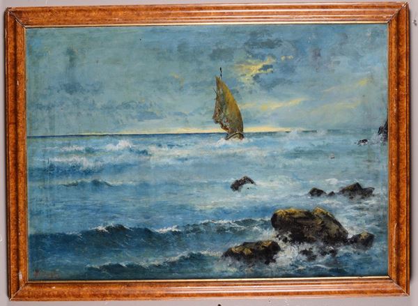 Aldo Pazzagli (1902-?) Mare in burrasca
