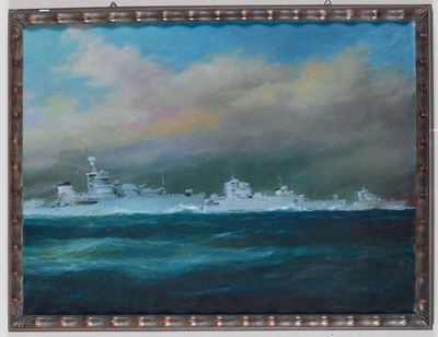 Rudolf Claudus (1893-1964), Attribuito Asquadra di Cacciatorpedinieri in Navigazione