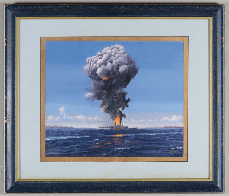 J. Stewart Esplosione della R. N. “Roma”  - Auction Maritime Art and Scientific Instruments - Cambi Casa d'Aste