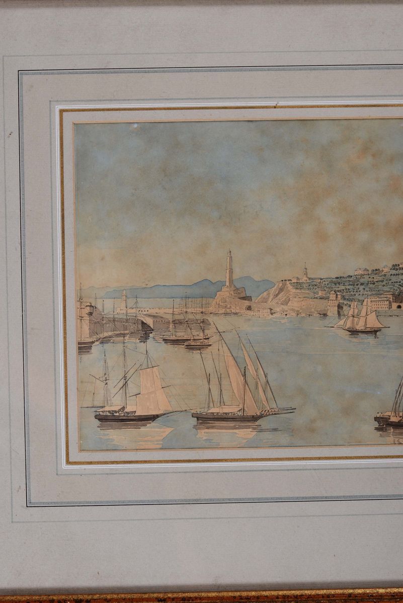 Anonimo della Prima Metà del XIX Secoloveduta del Porto di Genova