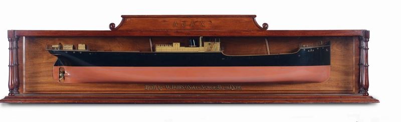 Mezzo modello dello S/S “Aiax” in legno e metallo, inizio XX secolo  - Auction Maritime Art and Scientific Instruments - Cambi Casa d'Aste