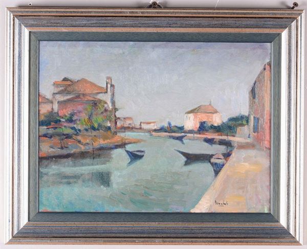 Luigi Brambati (1925-1983) Canale in laguna