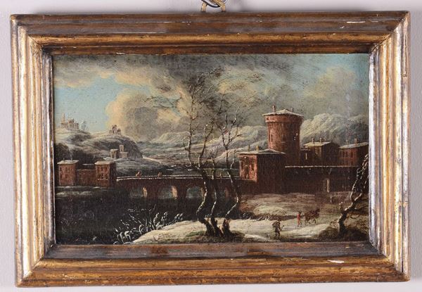 Suola del XVIII secolo Paesaggio invernale