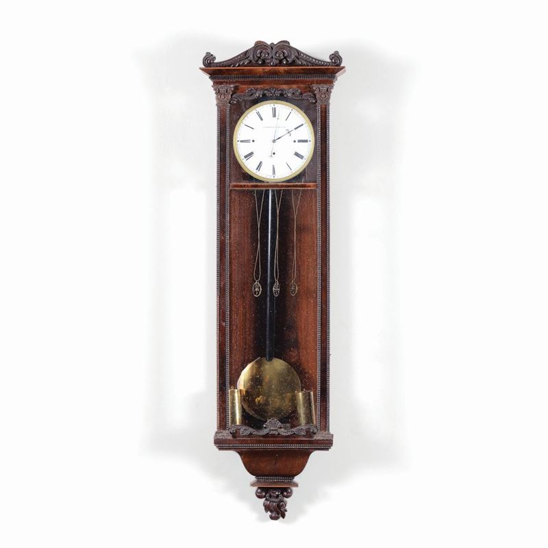 Orologio regolatore da parete, F.Marenzeller, Vienna, XIX secolo  - Asta Dalla raccolta di un maître-horloger - Cambi Casa d'Aste