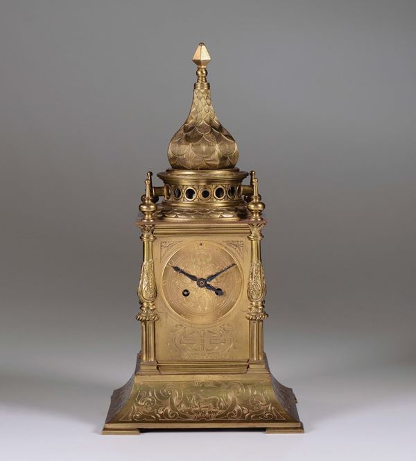 An Ausburg style clock, France, mid 19th century