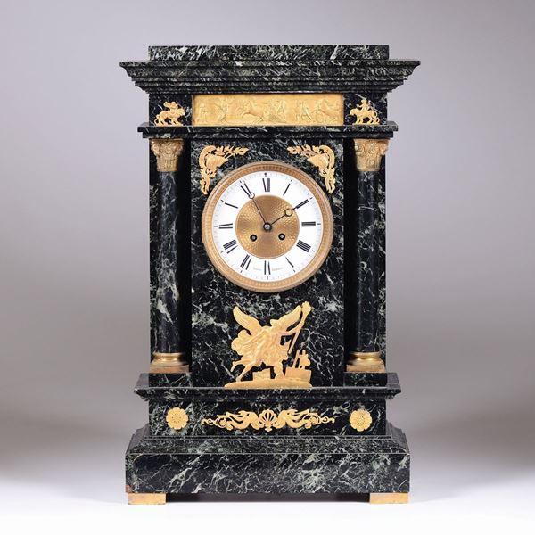 A marble table clock, Lovvy, Genoa, 1840