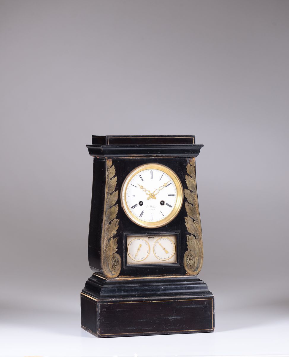 Orologio Carlo X in Legno Ebanizzato, F. Behrer, Francia XIX Secolo