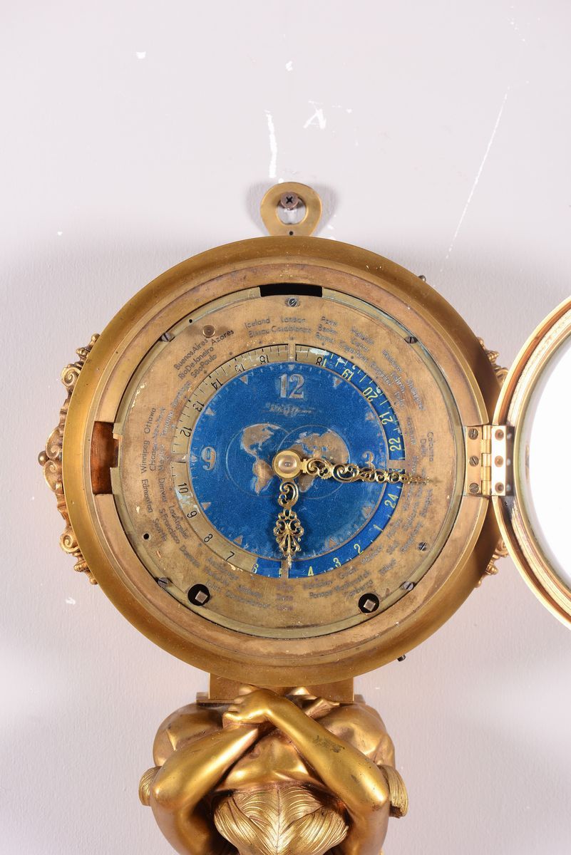 Orologio da Parete in Bronzo Dorato, Fine XIX Secolo