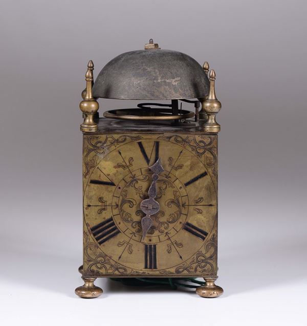 A gilt-metal lantern clock, 18th century