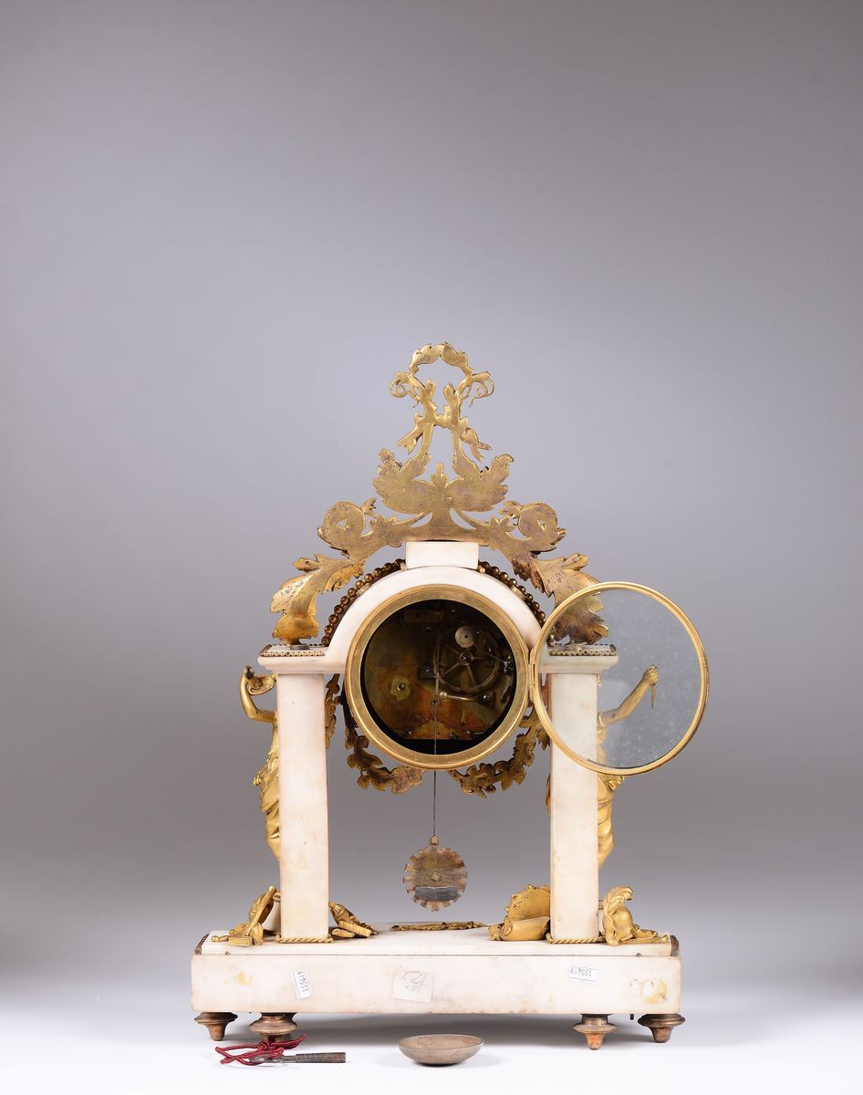 Pendola da Tavolo a Portico, Mathiau le Jeune, Francia Inizio XIX Secolo