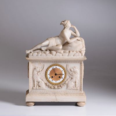 Pendola da Tavolo in Alabastro, XIX Secolo