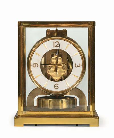 Lecoultre, Atmos, Orologio di Forma Rettangolare, da Tavolo in Ottone. Si Carica Tramite le Varia...