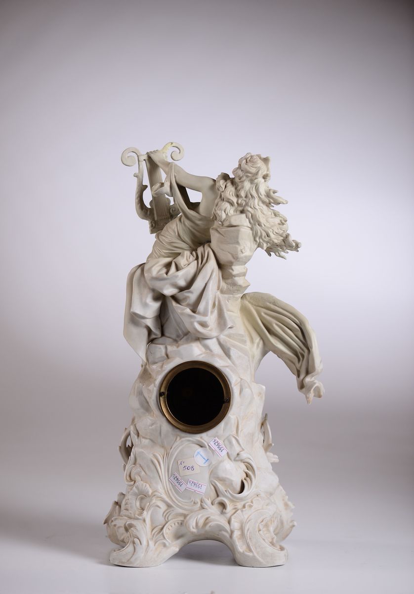Orologio da Tavolo in Biscuit, Musy Pere Et Fils, Francia XIX Secolo