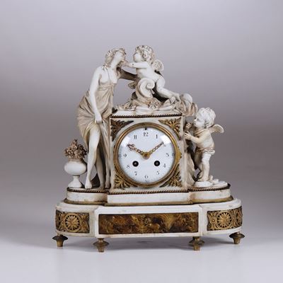 Pendola da Camino in Biscuit, Francia Napoleone III