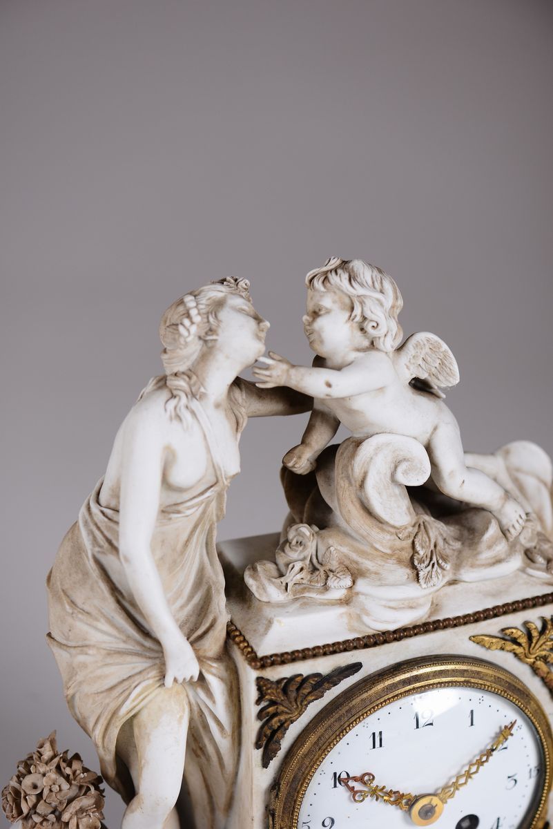 Pendola da Camino in Biscuit, Francia Napoleone III