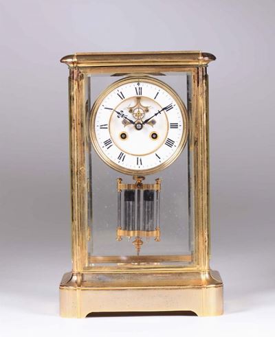 Orologio Tipo Cappuccina in Ottone Dorato, XIX Secolo