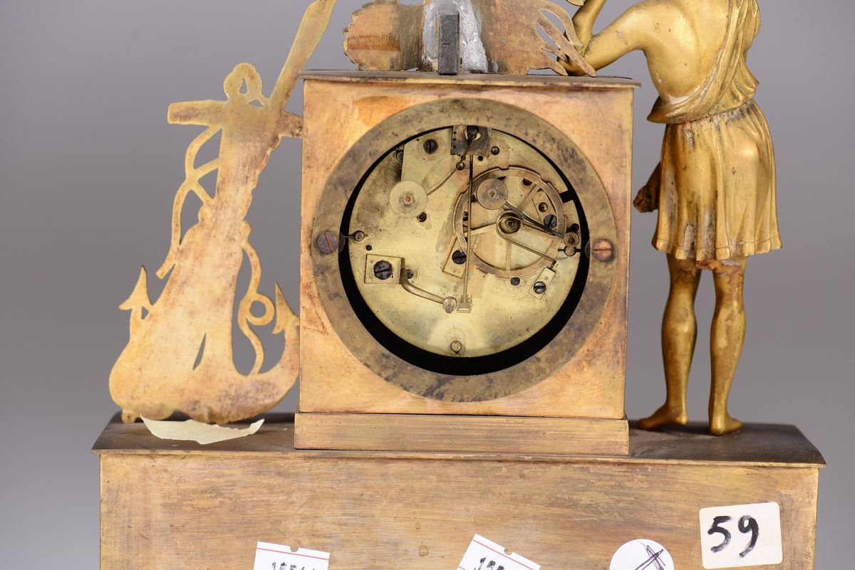 Lotto di Due Pendole da Tavolo in Bronzo Dorato Carlo X, XIX Secolo