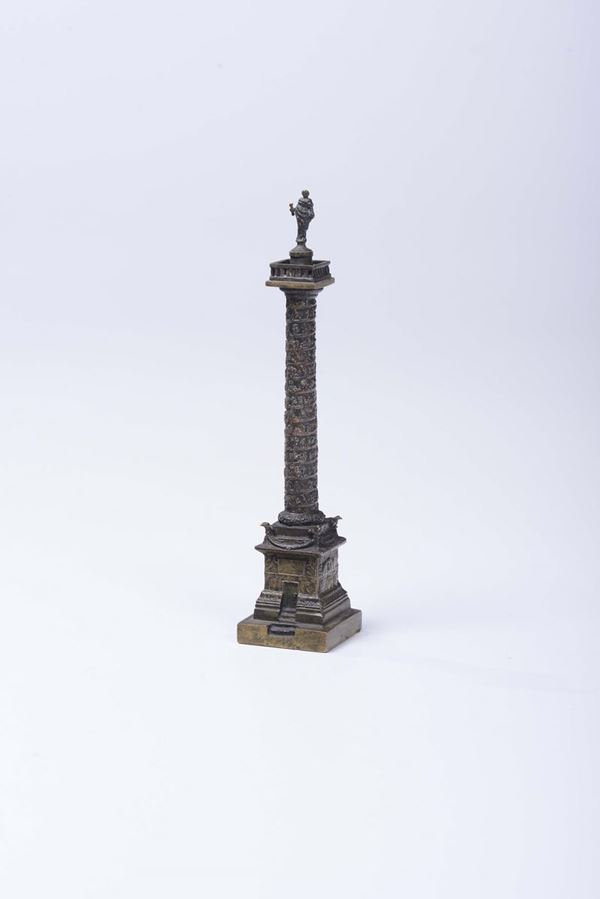 Modellino di colonna traiana in bronzo