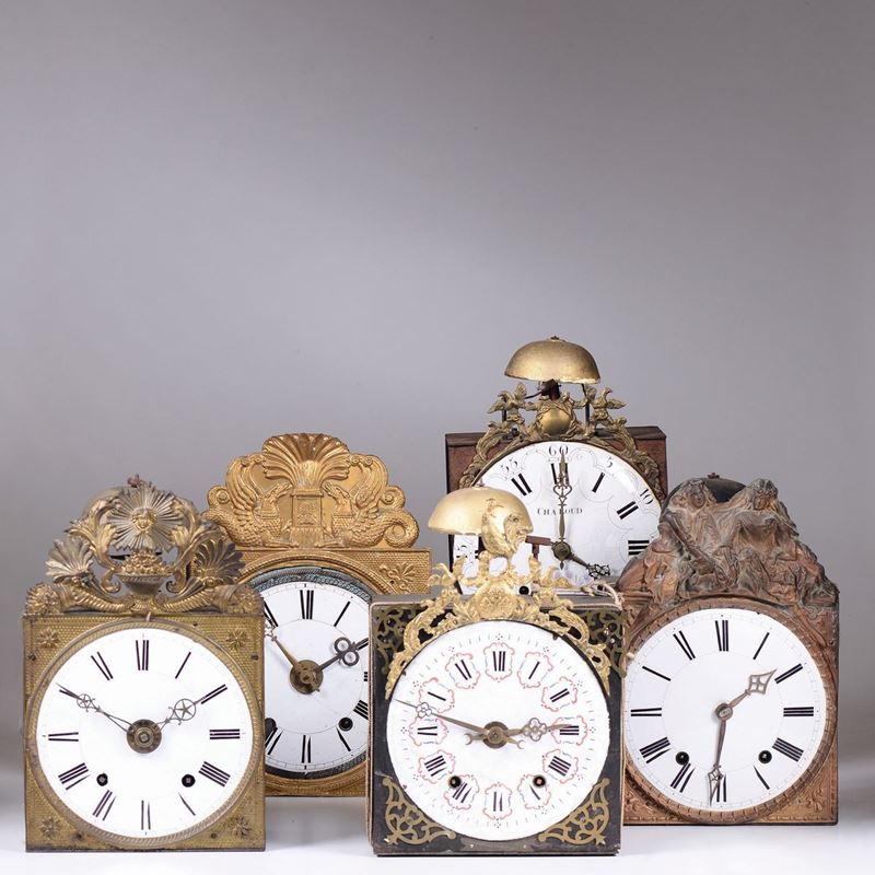 A Lot of 5 morbier mechanisms  - Auction Table Clocks - Cambi Casa d'Aste