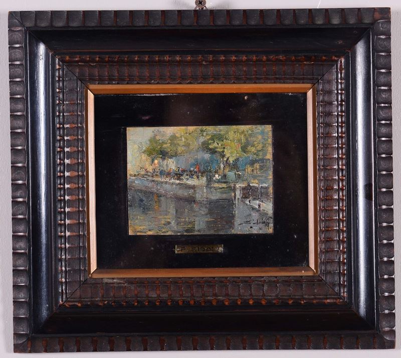 Pacifico Sidoli (1868-1963) Paesaggio con canale  - Auction Fine Art - Cambi Casa d'Aste