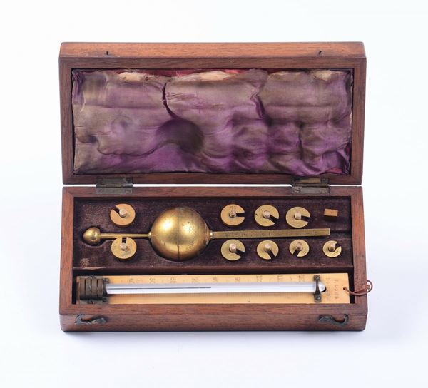 Densimetro – termometro firmato: ”Sike's Hydrometer - By J. Long - London”. Inghilterra metà XIX secolo