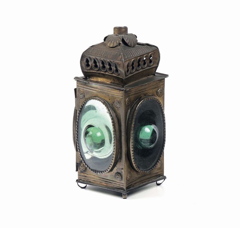 Lampada a candela  da viaggio, Germania XVII secolo  - Auction Maritime Art and Scientific Instruments - Cambi Casa d'Aste