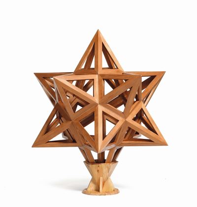 Dodeacaedro Stellato Vuoto in Legno di Ciliegio