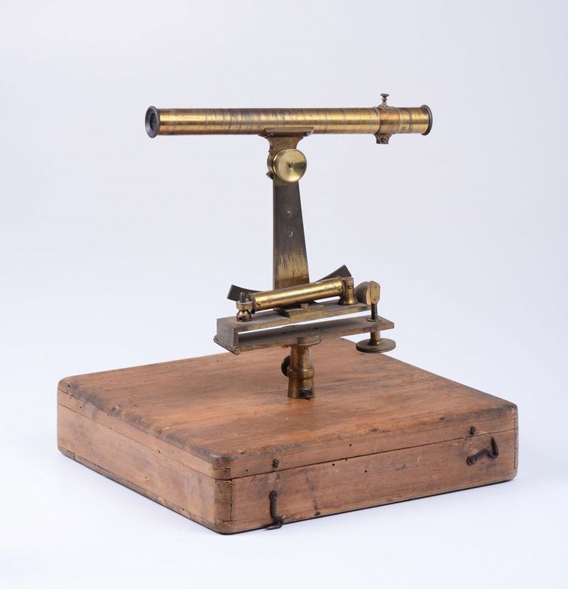 Inclinometro a cannocchiale in ottone verniciato a brasolina  - Auction Maritime Art and Scientific Instruments - Cambi Casa d'Aste