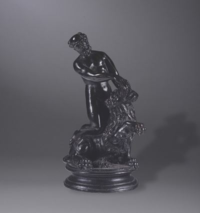Scultura in Bronzo Fuso e Cesellato Raffigurante Ercole e Leone Nemeo, Fonditore del XVII Secolo