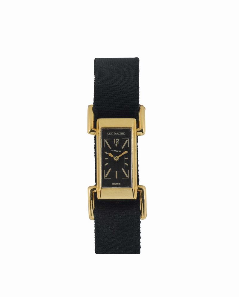 LECOULTRE, DUOPLAN, orologio da polso, di forma rettangolare, in oro giallo. Realizzato nel 1940 circa  - Asta Orologi da Polso e da Tasca - Cambi Casa d'Aste