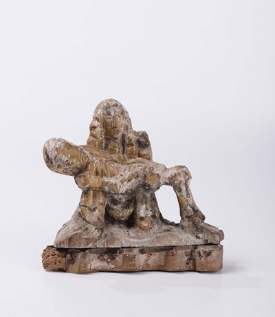 Scultura in Legno Dorato Raffigurante Deposizione, XVI Secolo