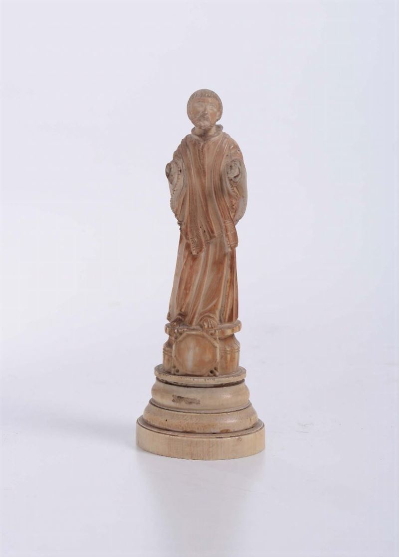 Figura di Santo in avorio, Goa XVII-XVIII secolo  - Auction Asta a Tempo Antiquariato - II - Cambi Casa d'Aste