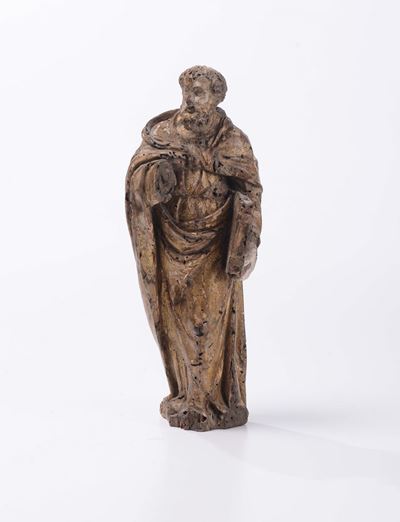 Scultura in Legno Raffigurante Profeta, Nord Italia XVII Secolo