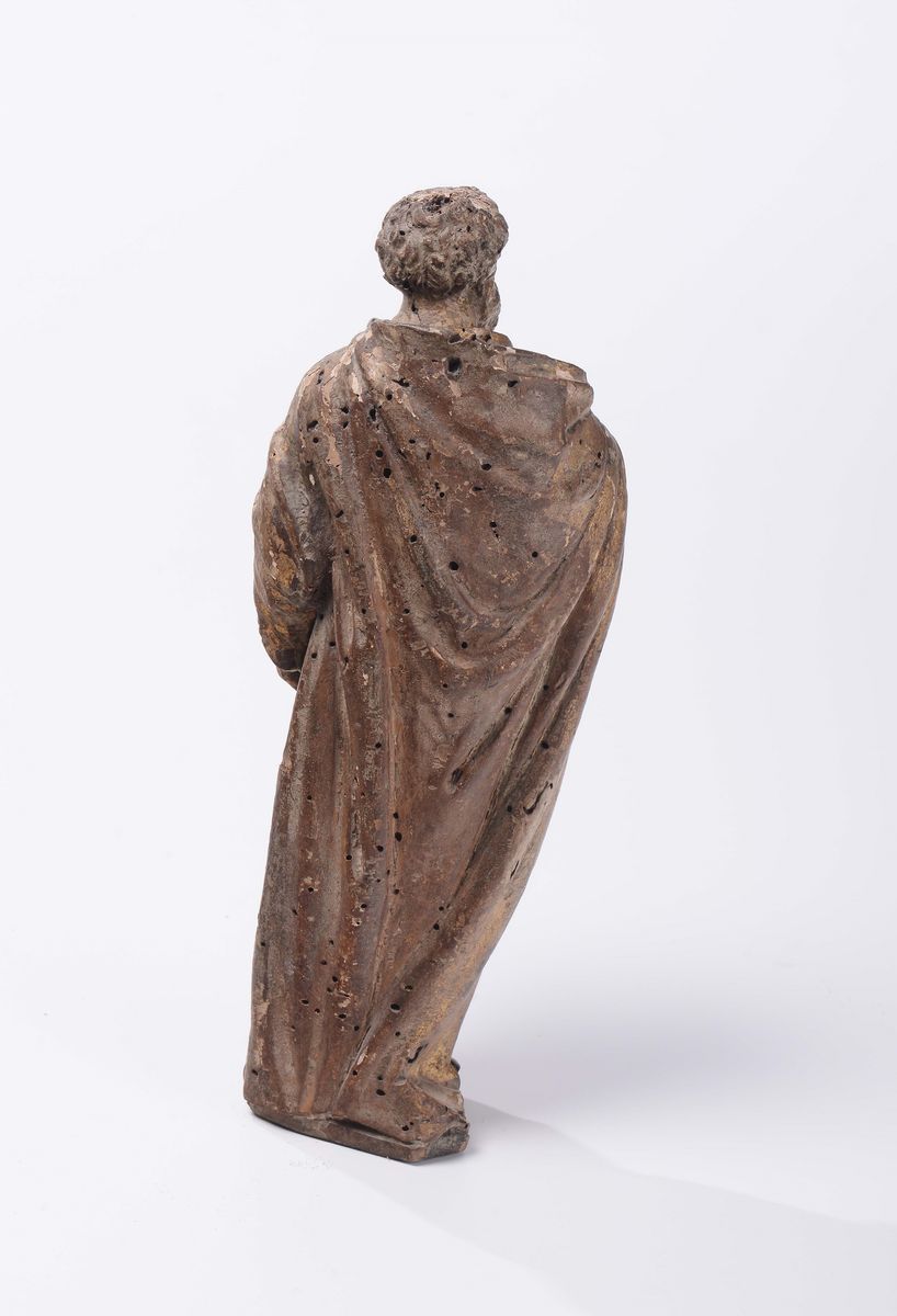 Scultura in Legno Raffigurante Profeta, Nord Italia XVII Secolo