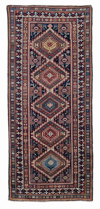 Tappeto Caucasico Shirvan Fine XIX Secolo